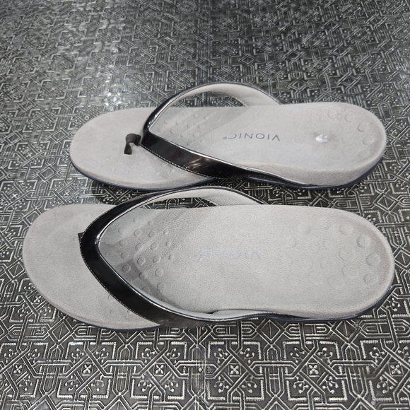 🐢 VIONIC Women's Dillon Gold Metallic Flip Flops Size 10 Orthotic Support - Picture 7 of 9